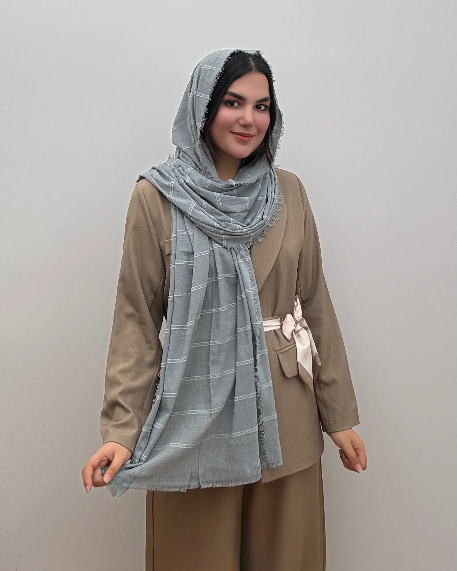 شال پفکی نخی مدل لمه